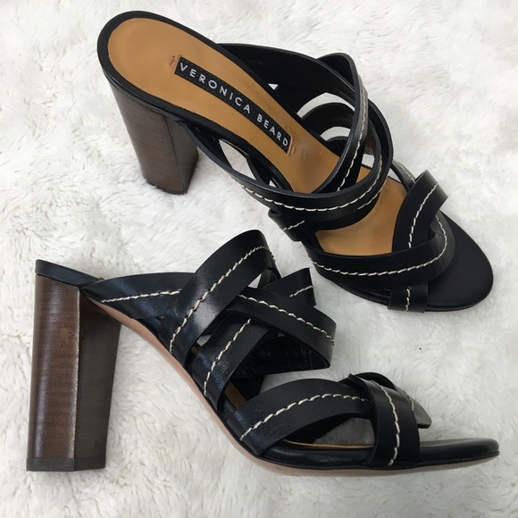 Veronica Beard Womens Black Leather Strappy Sandals Size 38 - Picture 5 of 13